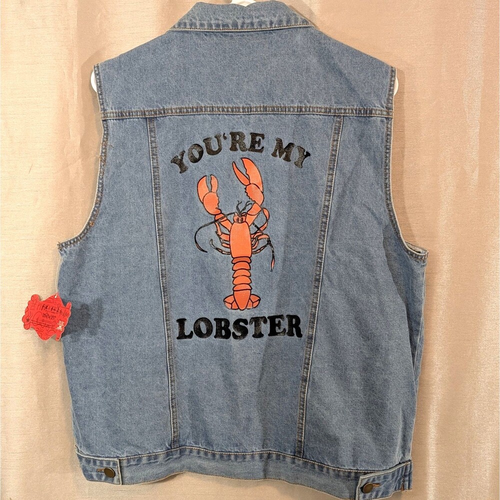 FRIENDS TV Series Denim Vest Adult Size MEDIUM "You're My Lobster" - NEW w/ Tag